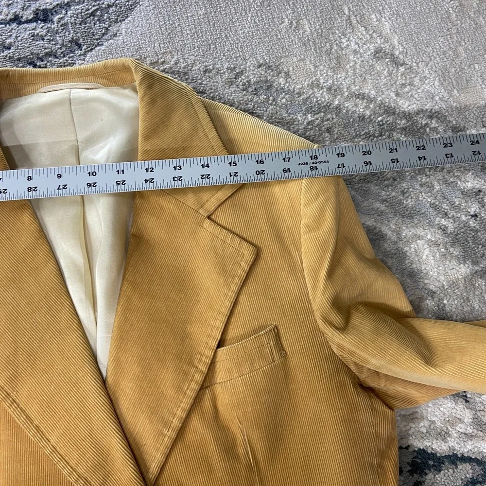 Hunter Hill Blazer Jacket Mens 46‎ XL Brown Cotton Corduroy Notch Lapel Lined